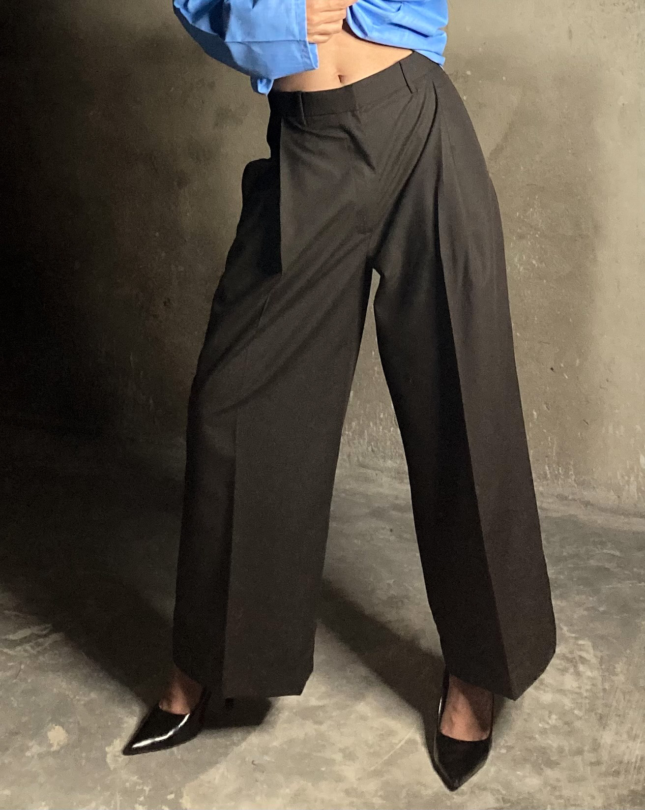 Brown boxy Tailored Pants - THE ROK
