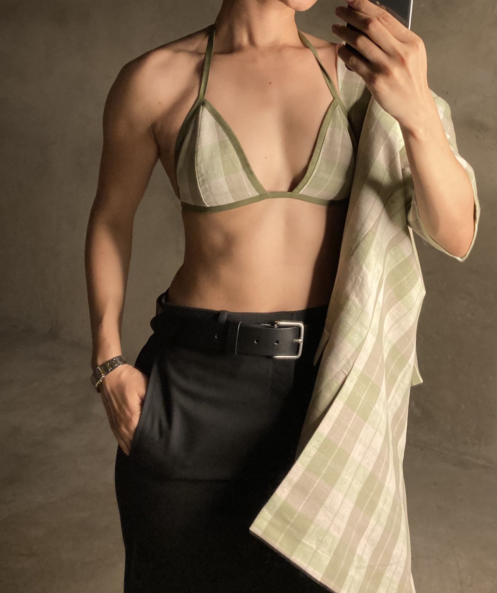 Moss Triangle Tiny Top